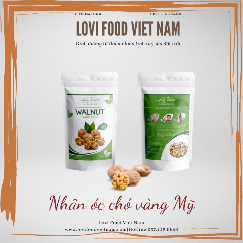 NHÂN HẠT ÓC CHÓ VÀNG MỸ - 500gram HẠT CAO CẤP nhập khẩu trực tiếp từ California,Mỹ - Lovi Food Việt Nam | BigBuy360 - bigbuy360.vn