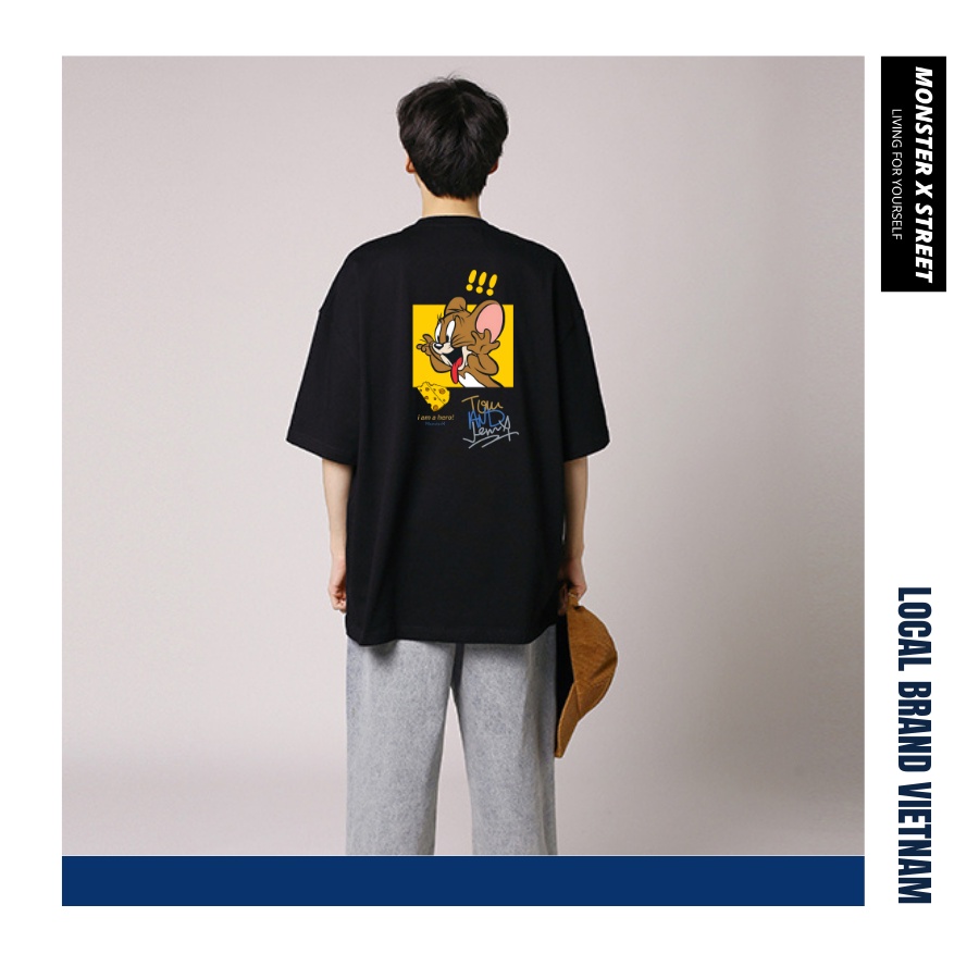 Áo thun unisex MONSTER X STREET Mouse phông tay lỡ nam nữ form rộng Local Brand