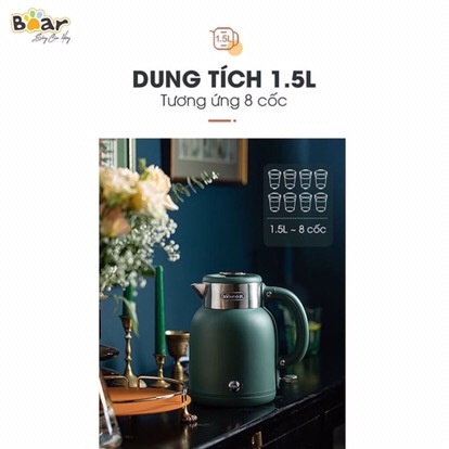 [CHÍNH HÃNG] ẤM SIÊU TỐC BEAR ZDH C15C1 1.5L