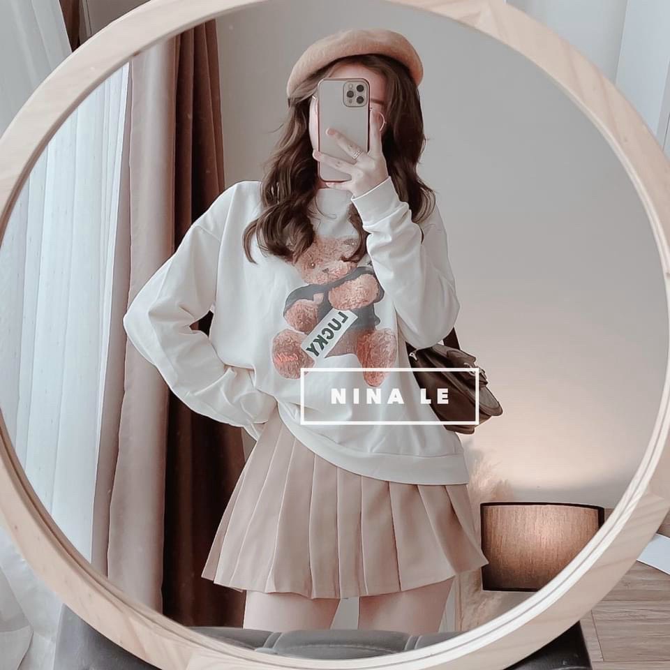 Sét Áo Gấu Phối Chân Váy Ngắn Cực XInh Trẻ Trung Năng Động cho Các Bạn Gái  HHP