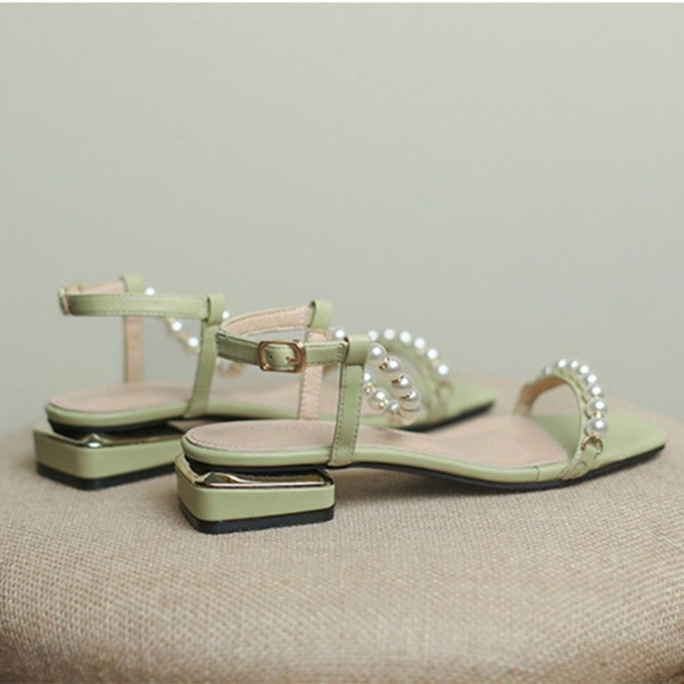 Sandal Cao gót Nữ Đế Thấp 3-4p Phân Mũi Vuông Quai Ngang cg-0607