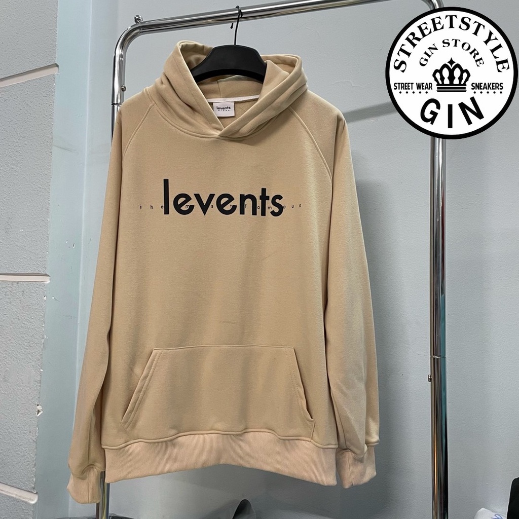 Áo hoodie Levents capsule màu kem Áo khoác nỉ lenvents capsule hoodie cream full tag nam nữ unisex - Gin Store