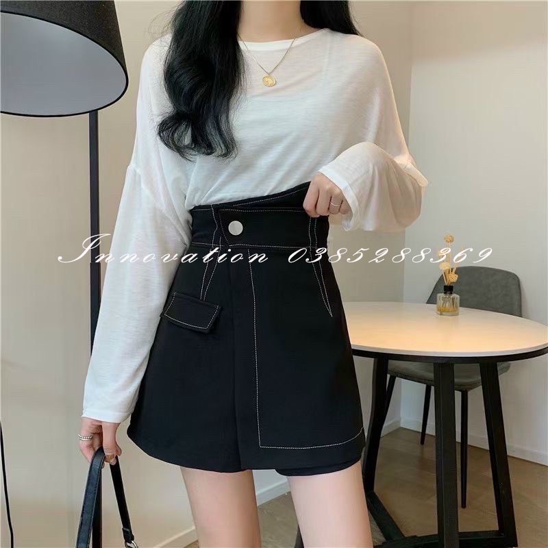 Quần short giả váy kiểu nữ cạp lệch BIGSIZE chất vải cao cấp co dãn tôn dáng TA-512