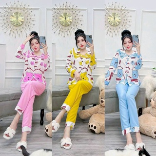 Đồ bộ tiểu thư pijama quần dài mặc nhà nữ