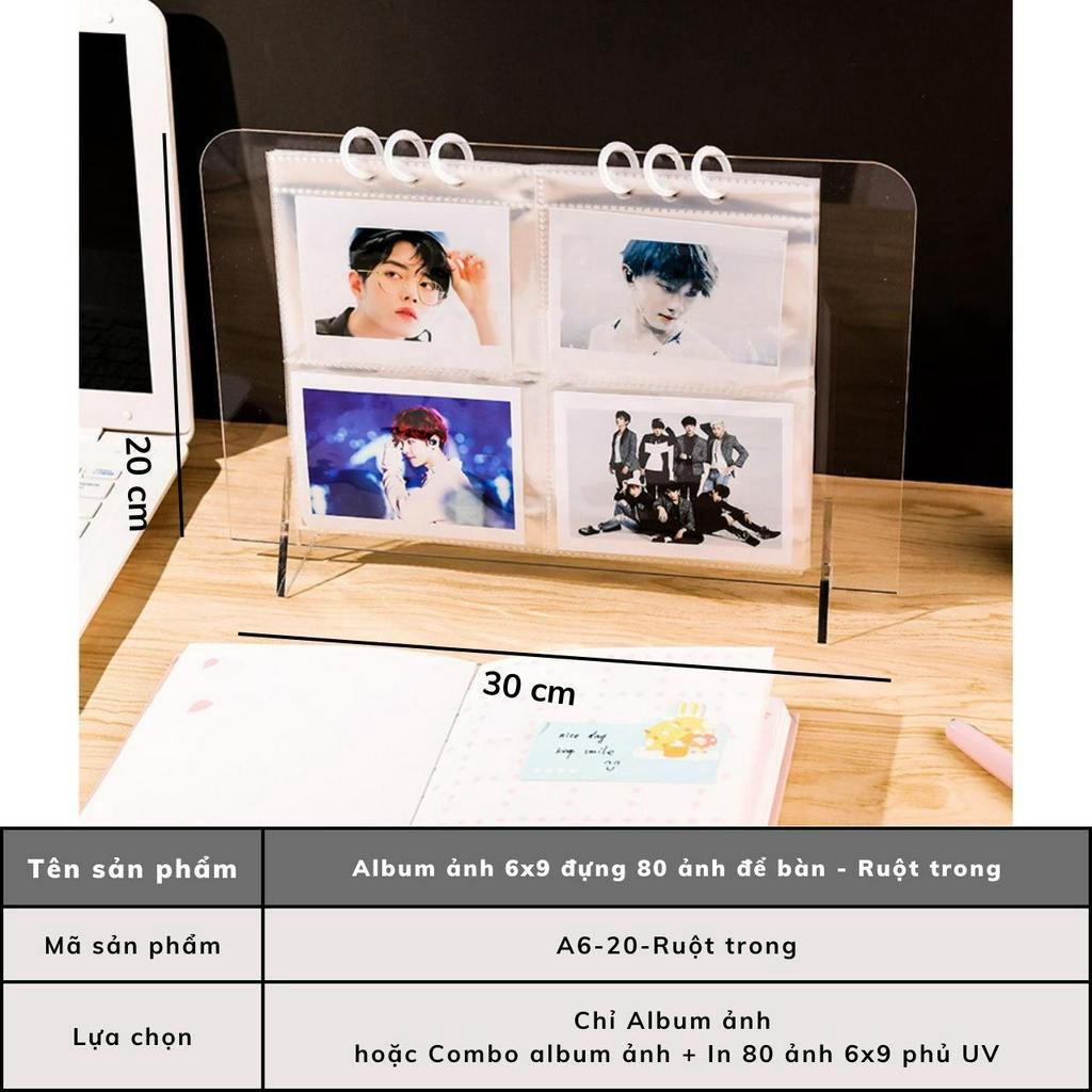 Combo album ảnh để bàn và in ảnh 6x9 phủ UV theo yêu cầu trang trí bàn làm việc Tú Vy Studio