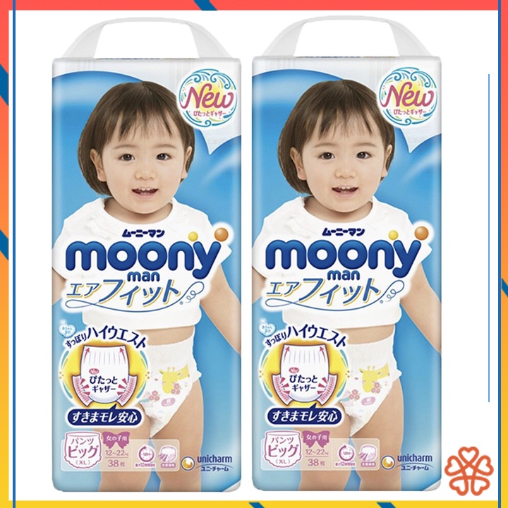Tã - bỉm quần Moony XL38 (bé gái 12-22kg)