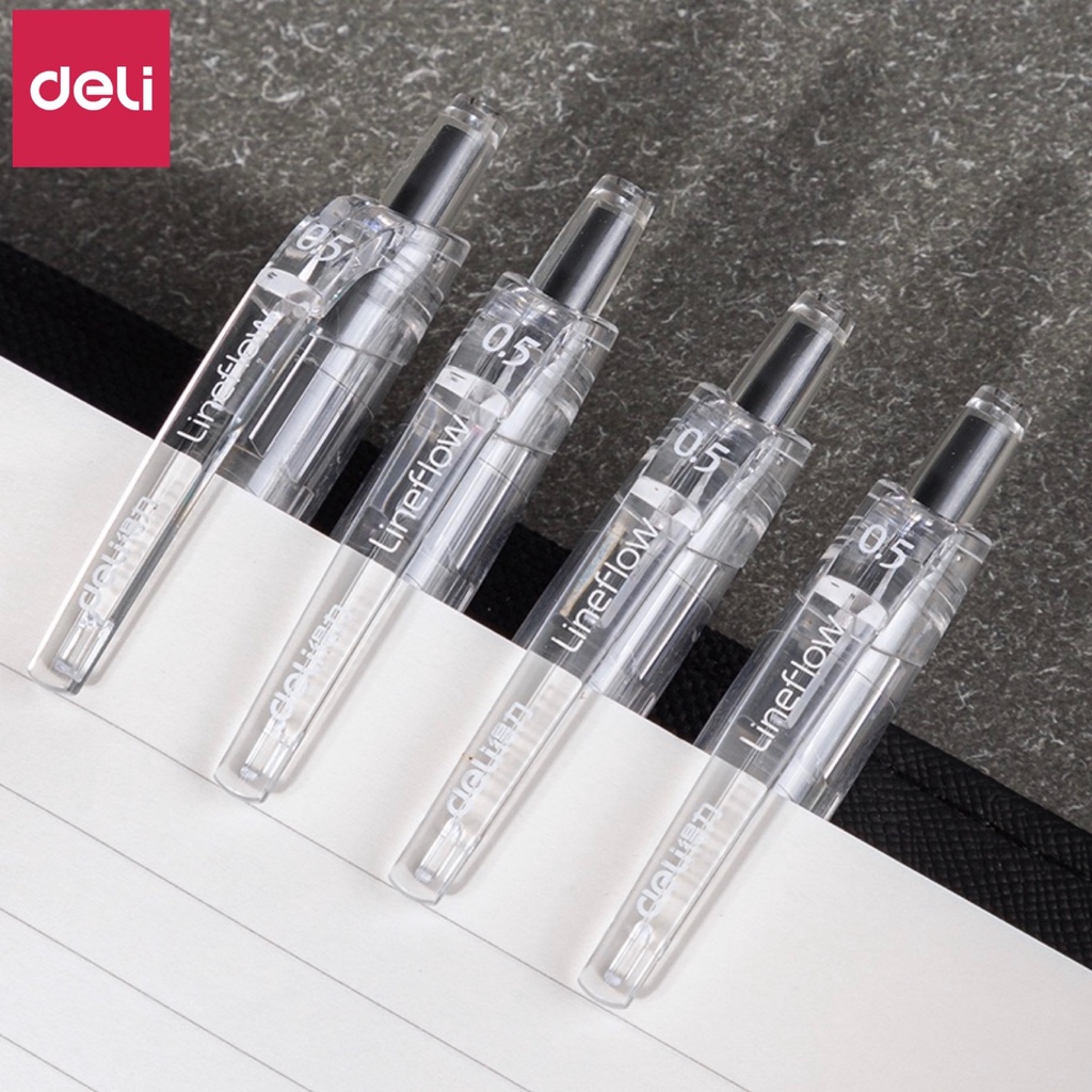 Bút Gel Deli  Văn phòng vỏ trong suốt ngòi 0.5mm A057B