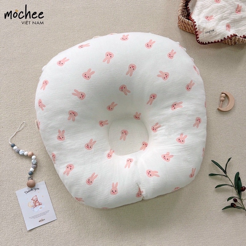 [HCM- GIÁ TỐT] Gối Chống Trào Ngược 2 Mặt MOCHEE VIỆT NAM Chất Liệu Cotton Mềm Mại, Thoáng Khí, An Toàn Cho Bé.