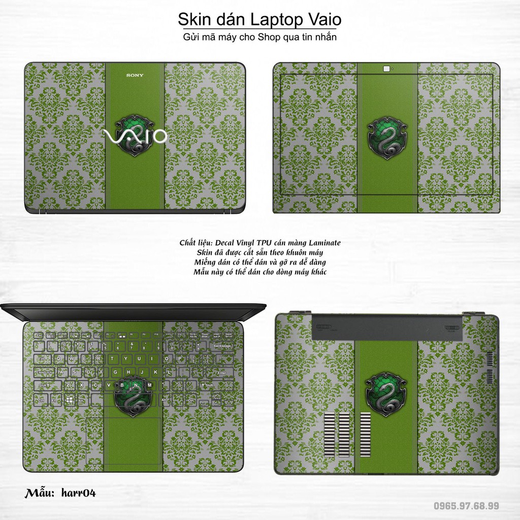 Skin dán Laptop Sony Vaio in hình Harry Potter (inbox mã máy cho Shop)