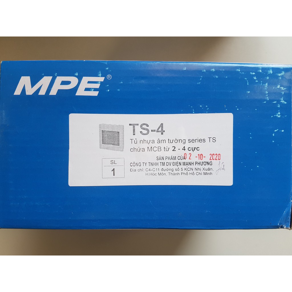 Tủ điện âm tường MPE chứa MCB TS4, TS6, TS12, hộp điện nhựa
