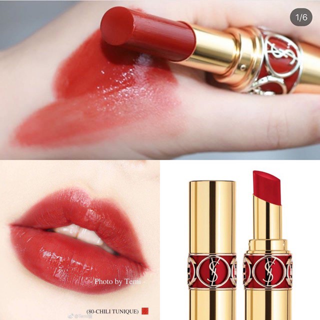 Son YSL Rouge Volupte Shine_YSL Rouge Pur Couture The Slim, Son YSL Dưỡng Có Màu