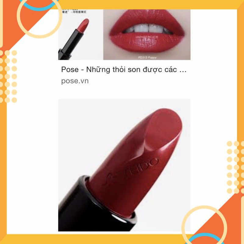 [Flash Sale]💋Son Shiseido Rouge Rouge Poppy (RD312):Đỏ tươi cổ điển, quyến rũ