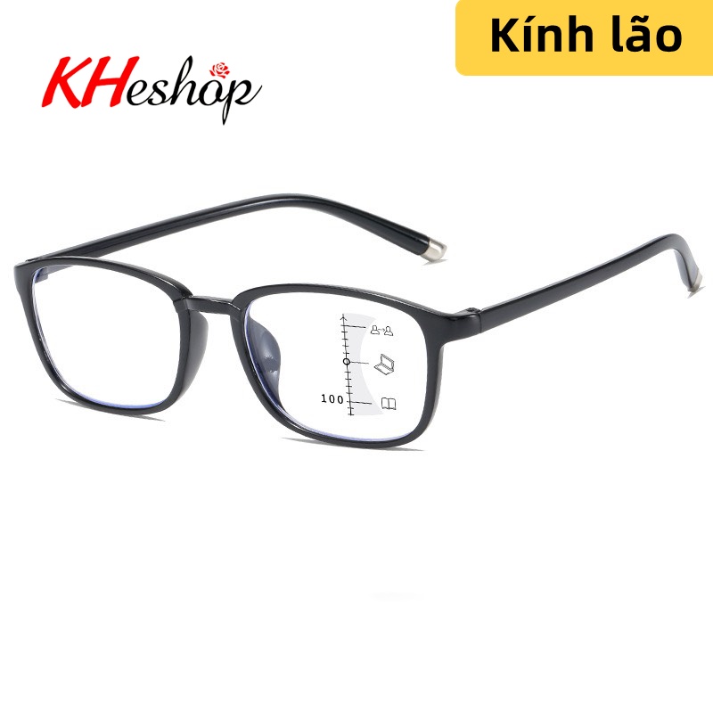 Kính viễn thị đọc báo, tròng TR90, nhìn xa gần, gọng vuông bầu, thay đổi độ linh hoạt phù hợp góc nhìn 3 màu Y8012