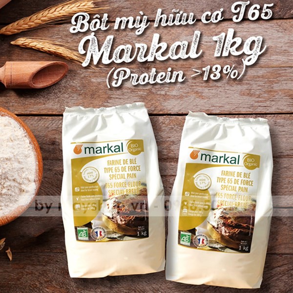 Bột mì hữu cơ Markal T65 (1kg) - bột bánh mì