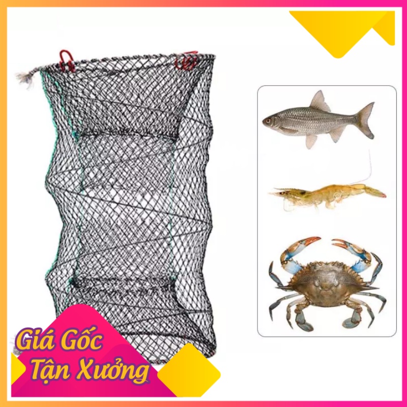 Lưới đánh cá , Lồng lò xo bắt cá , Bẫy tôm cua cá , Kích thước 25x45cm – 30x60cm – 40x80cm – 50x85cm – 50x110cm