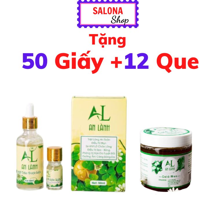 [ Tặng 50 giấy + que] Combo Triệt Lông , Wax Lông An Lành ( wax 350gr + mỡ trăn 50ml)