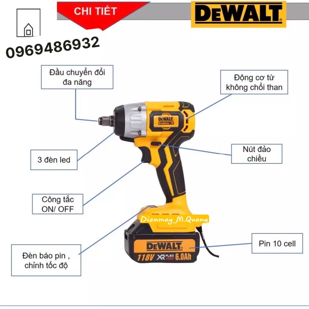 Máy siết bulong cầm tay 20V Dewalt DCF899N-XJ - LOẠI 1