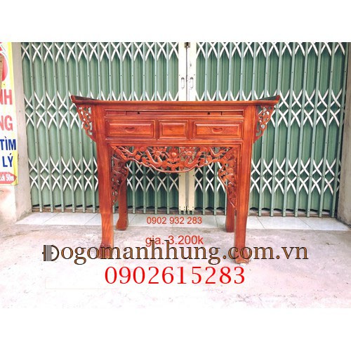 Bàn thờ gia tiên gỗ muồng 1 tầng kích thước 88 x 107 x 61 mẫu 19