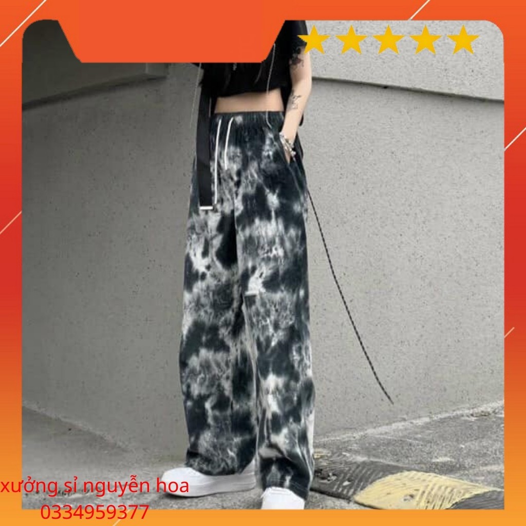 Quần Loang Thun Unisex Form Rộng Siêu Ngầu