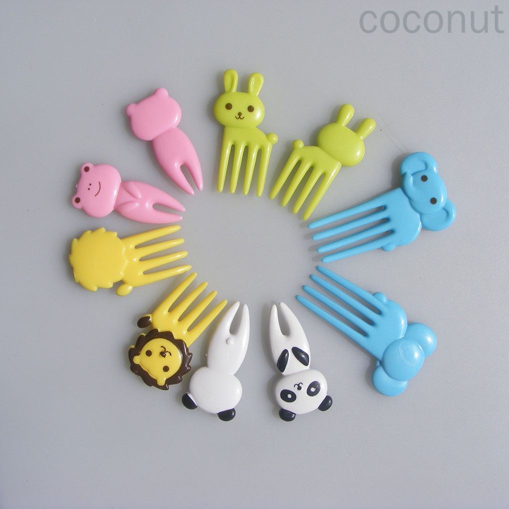 Bộ 10 nĩa ăn trái cây hình động vật dễ thương
