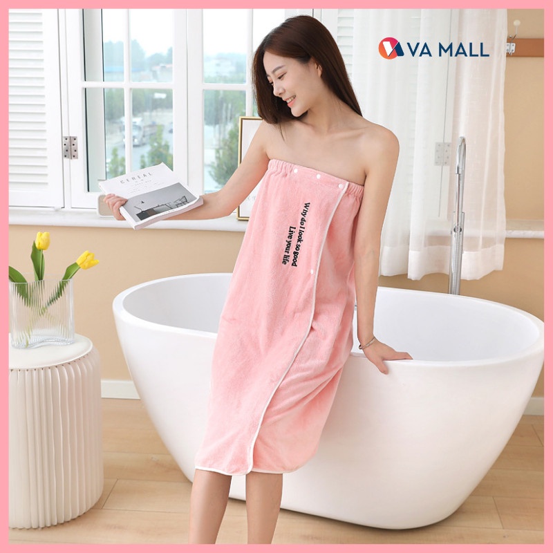 Áo quây tắm, váy quây spa cao cấp, khăn choàng tắm body quấn người 85 * 140cm mềm mịn, thấm hút cực tốt