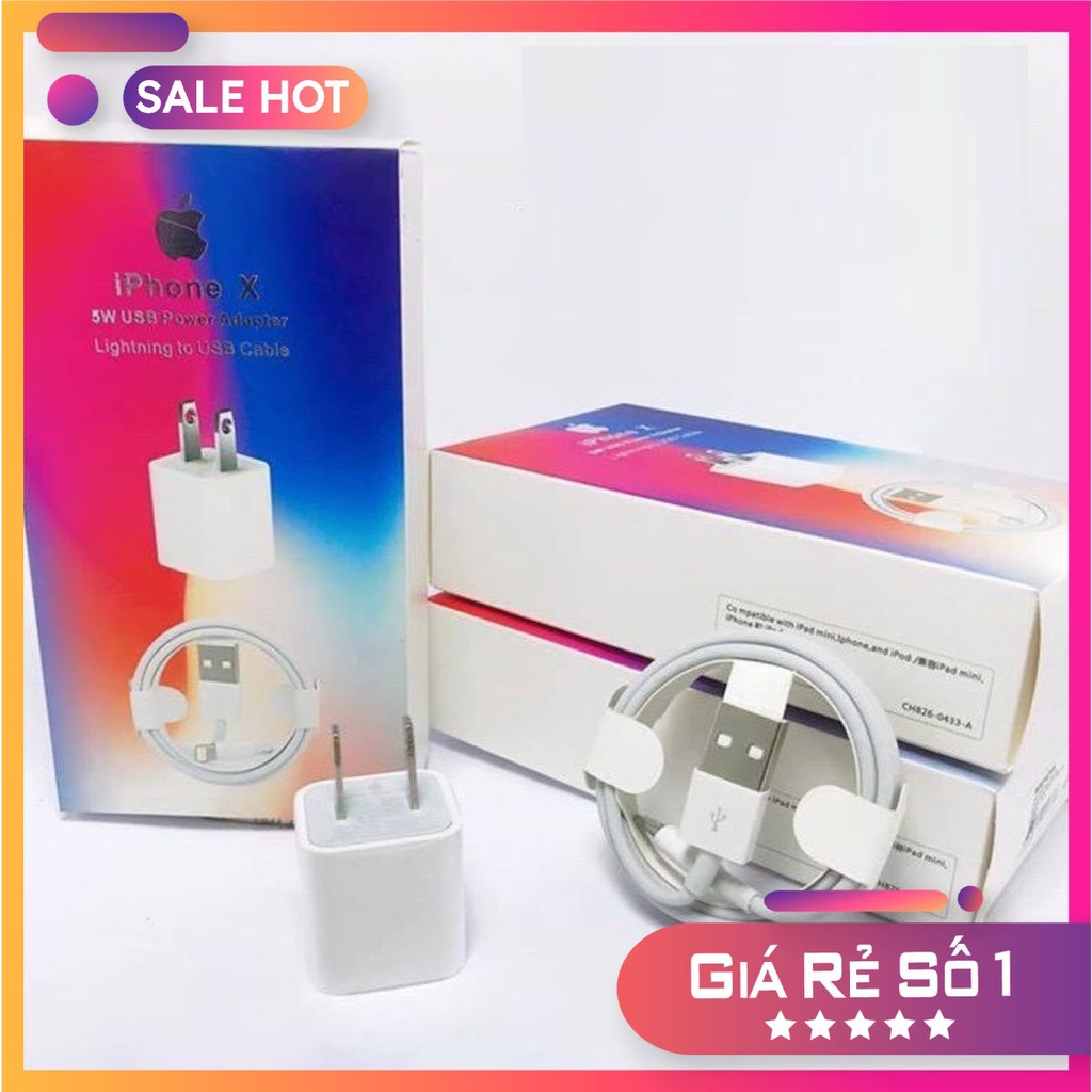 Bộ sạc iP 6/7/8/X/Xs Max hàng cao cấp bảo hành lỗi 1 đổi 1