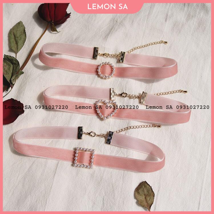 Choker nhung đính đá (Vòng đeo cổ nữ) - Mã AM01