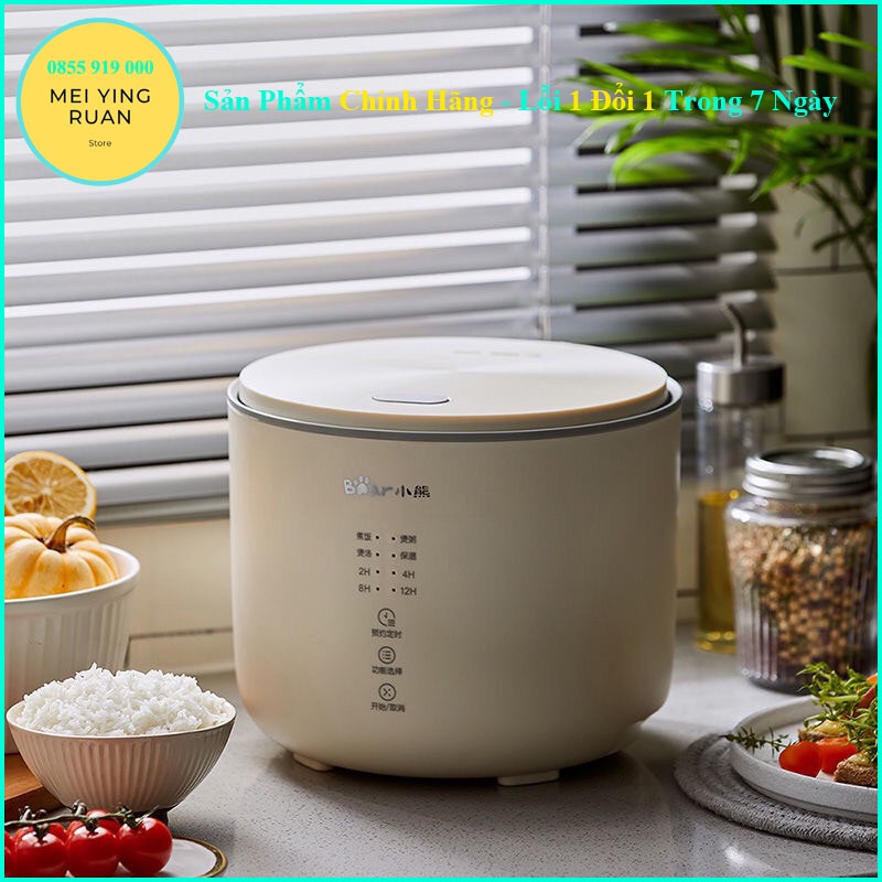 Nồi cơm điện mini cao cấp điện tử BEAR DFB-P20H1 / DFB-P20J1 màu trắng núm vuông bảo hành 12 tháng