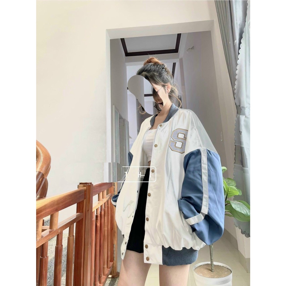 [ GIAI NHÂN ] ÁO KHOÁC DÙ NAM NỮ UNISEX FORM RỘNG NÚT BẤM CHỮ S TRƯỚC NGỰC MÀU VÀNG MÀU XANH SIÊU MÁT MẺ CAO CẤP NITIQC