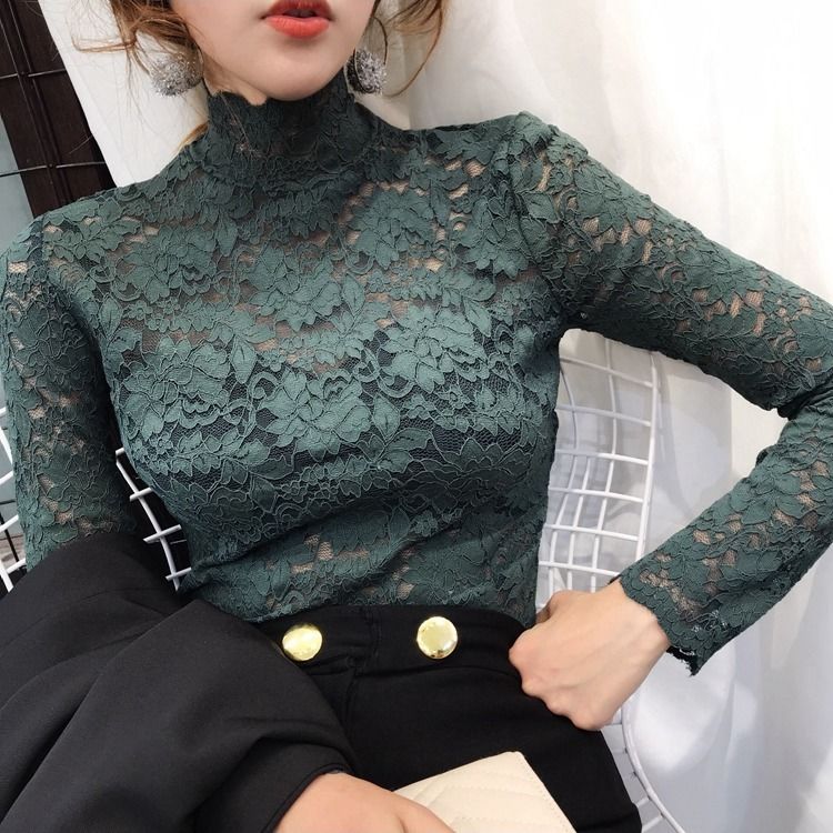 Áo Ren Tay Dài Cổ Lọ Thời Trang Dành Cho Nữ