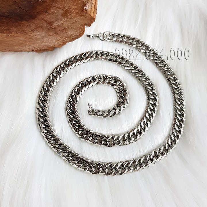 Dây chuyền xích đôi giác cạnh bảng 9mm, dây chuyền nam DZ1718.