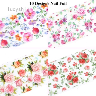 (Hàng Mới Về) Set 10 Tấm Nhãn Dán Trang Trí Móng Tay Phong Cách Giáng Sinh