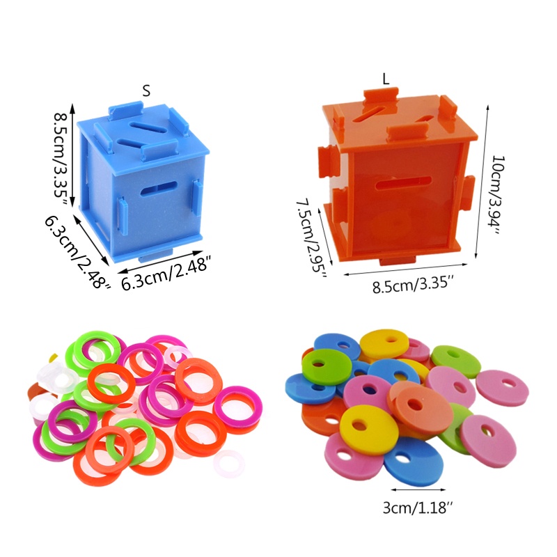 Hộp Đựng Tiền Xu Nhiều Màu Sắc Đồ Chơi Rèn Luyện Trí Thông Minh Cho Vẹt