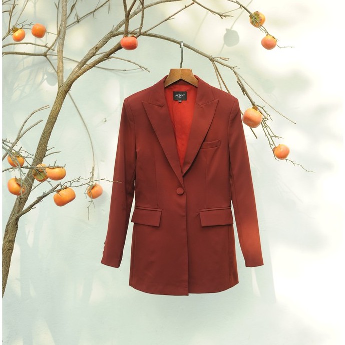 Áo blazer nữ đỏ chiết eo có đệm vai Hoankiem Blazer | BigBuy360 - bigbuy360.vn