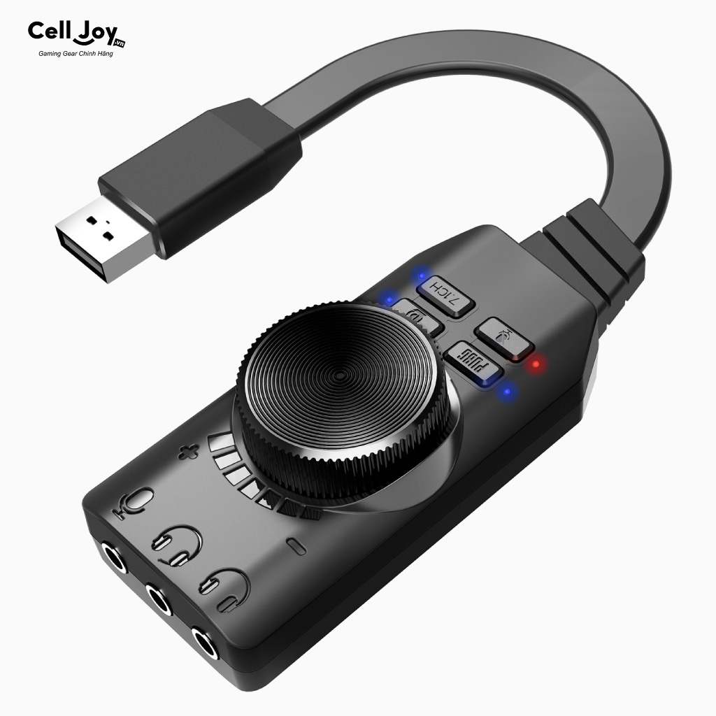 Sound Card USB rời cho game PC âm thanh 7.1 GS3 Plextone cho máy tính chuyên PUBG, League of Legends