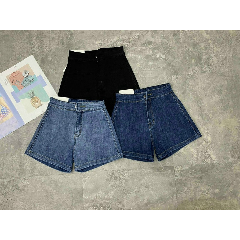 Quần short jean trơn 1 nút ôm dáng chất jean đẹppp
