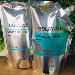 [Dành cho tóc siêu khỏe] Thuốc duỗi tóc + Dập Goldwell Straight'n Structure Shine 400ml*2