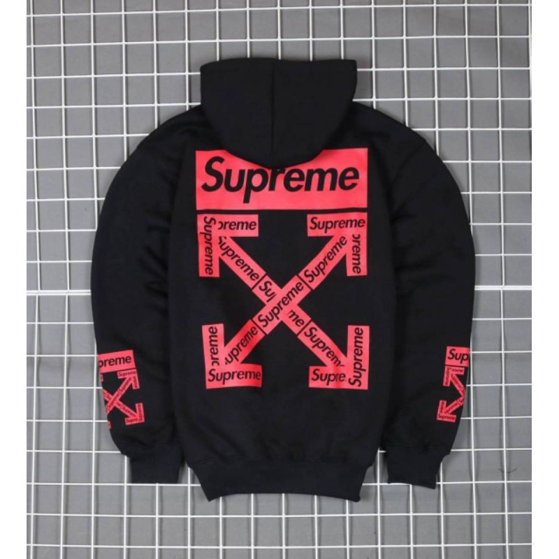 Áo Khoác Hoodie In Chữ Supreme X Uniqlo Kws Cá Tính