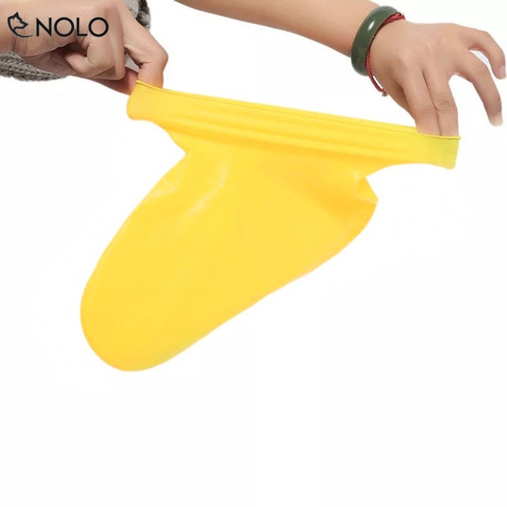 Vỏ Bọc Giày Đi Mưa Chống Thấm Nước Chất Liệu Silicone Co Giãn Dễ Dàng Vệ Sinh