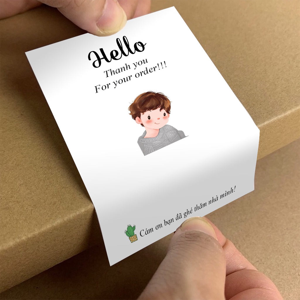 NHÃN DÁN set 50 sticker cám ơn dán hộp đóng gói, mẫu mã sáng tạo độc đáo cute