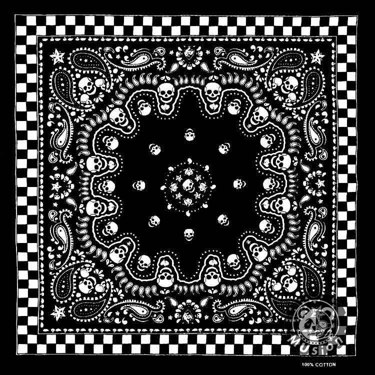 Khăn vuông Bandana họa tiết Skull Spailey tùy chọn ORIFAKE