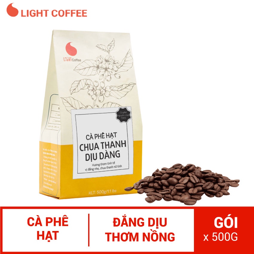 Cà phê nguyên chất 100% - Chua thanh dịu dàng - Light Coffee 500gr