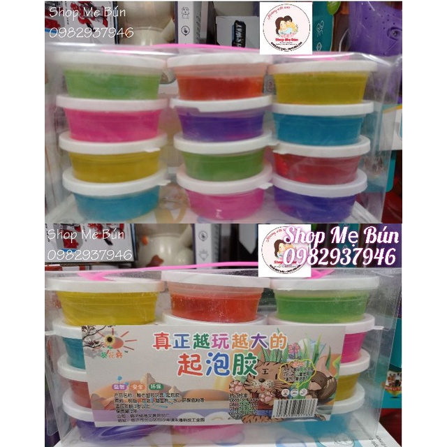 GIÁ RẺ 12 hũ slime trong siêu đẹp mắt SHOP MẸ BÚN