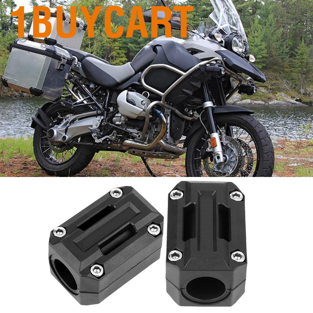 1buycart Engine Bumper Block  Wearproof Antiaging Motorbike Guard ABS Universal 1 Pair Black for Decor