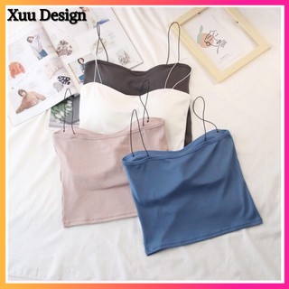 Áo 2 dây sợi bún chất thun co dãn 4 chiều, có đệm nâng ngưc, kiểu dáng thon gọn thời trang AD01 🔥