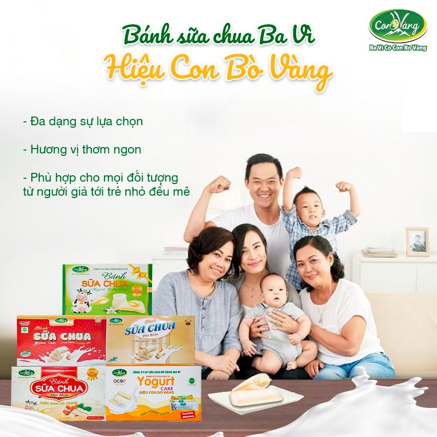 Bánh Sữa Chua Xốp Giòn Con Bò Vàng Ba Vì 300g