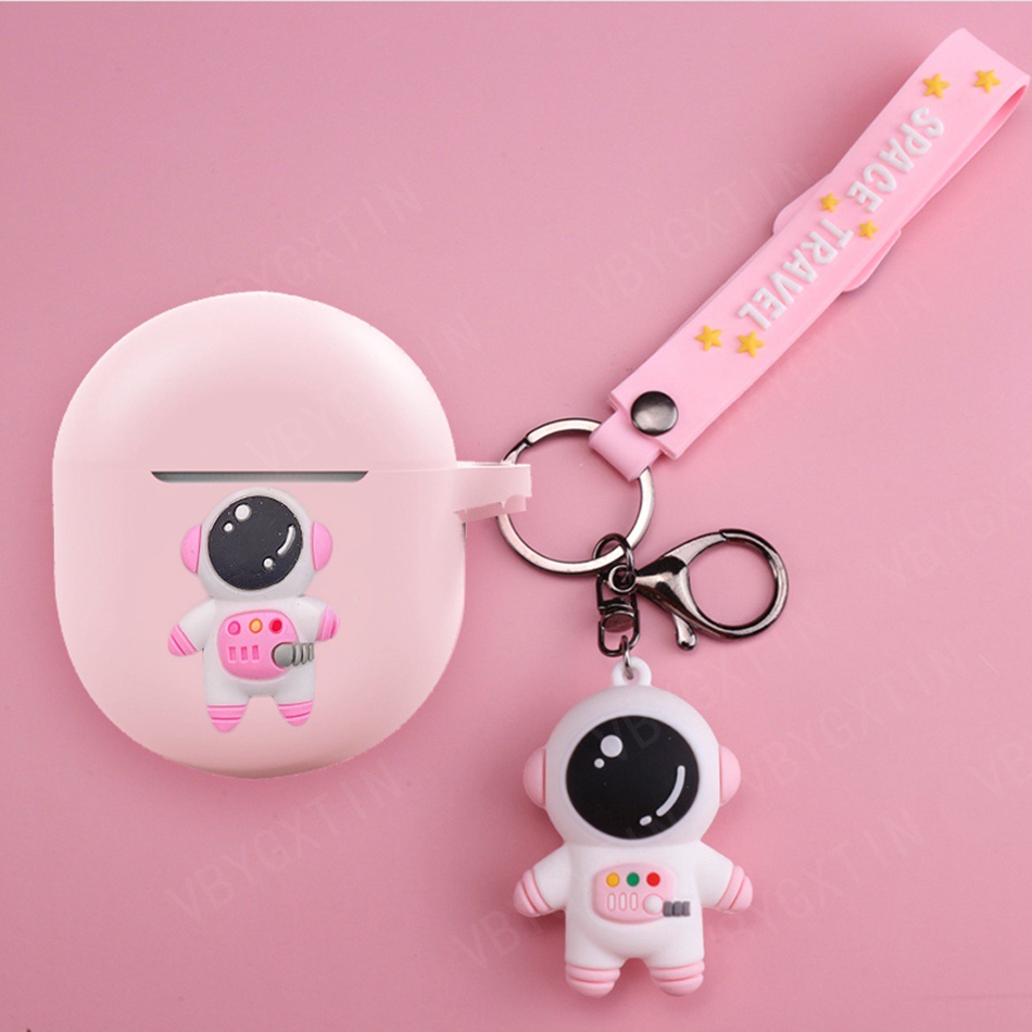 Vỏ Bảo Vệ Hộp Sạc Tai Nghe redmi buds 3 Pro / Airots 3 Pro Bằng Silicon Hình Chó/Mèo May Mắn/Cún/Gấu Trúc Có Móc Khóa