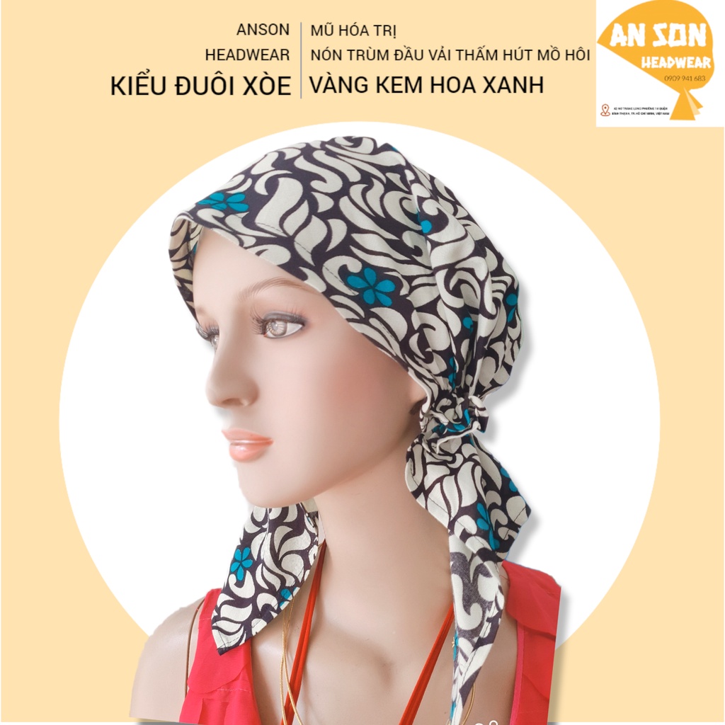 NÓN VẢI TRÙM ĐẦU CHO BỆNH NHÂN UNG THƯ, HOÁ TRỊ, XẠ TRỊ, CHEMO HAT, CANCER  HAT [TỔNG HỢP NÓN MÀU ĐEN]