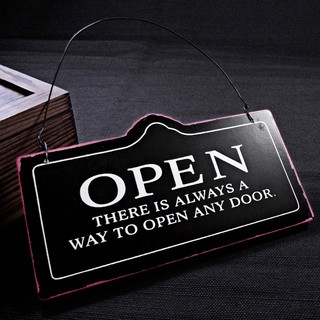 Bảng treo gỗ chữ OPEN - CLOSED