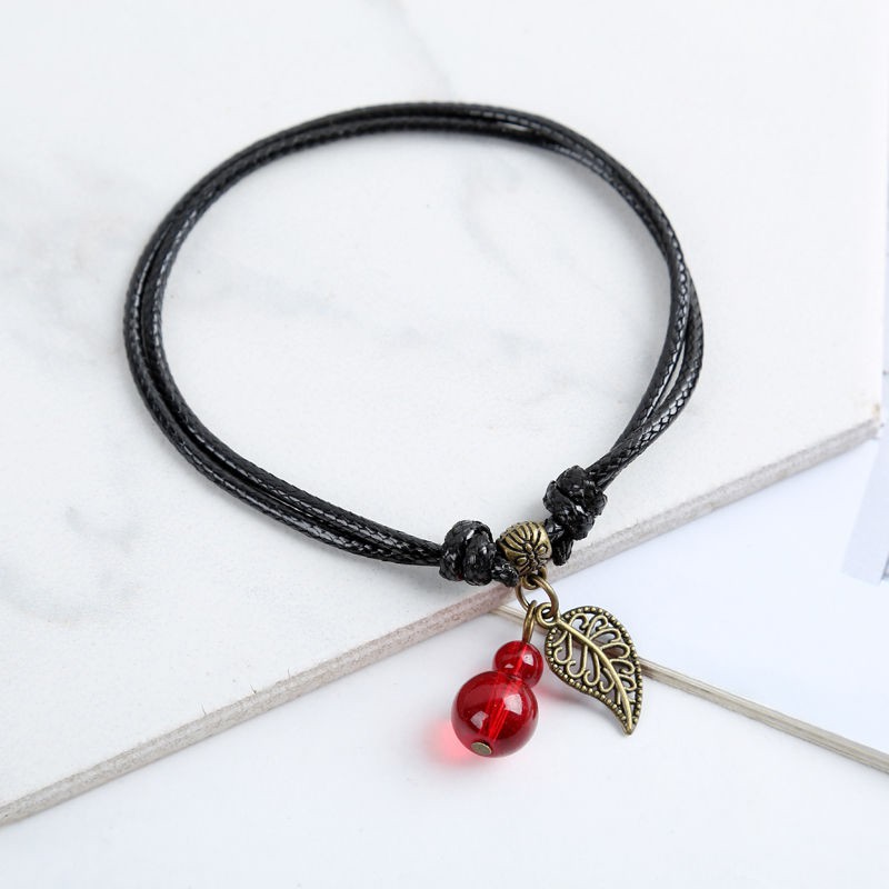 Vòng Đeo Chân Bện Dây Thủ Công Màu Đen Phong Cách Dân Tộc Đơn Giản Thời Trang Cho Cặp Đôi